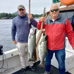 Too happy guests with to large King Salmon